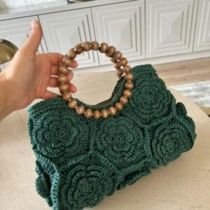 Handmade Crochet Patchwork Multi-Color Floral Bag