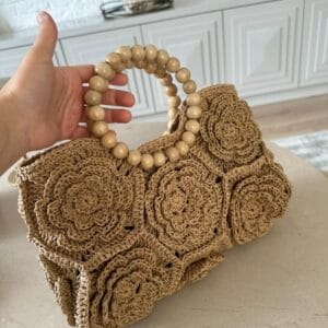 Handmade Crochet Patchwork Multi-Color Floral Bag