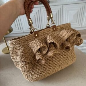 Handmade Crochet Ruffle Bag