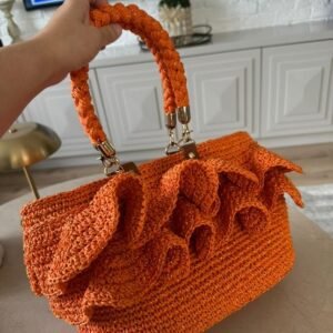 Handmade Crochet Ruffle Bag