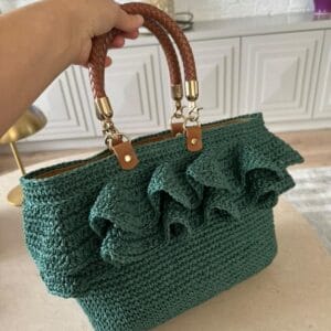 Handmade Crochet Ruffle Bag