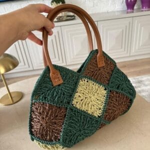 Handmade Crochet Patchwork Floral Bag