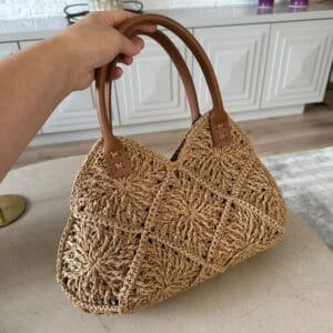 Handmade Crochet Patchwork Floral Bag