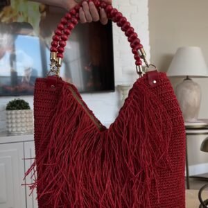 Elegant Handmade Crochet Fringe Bag