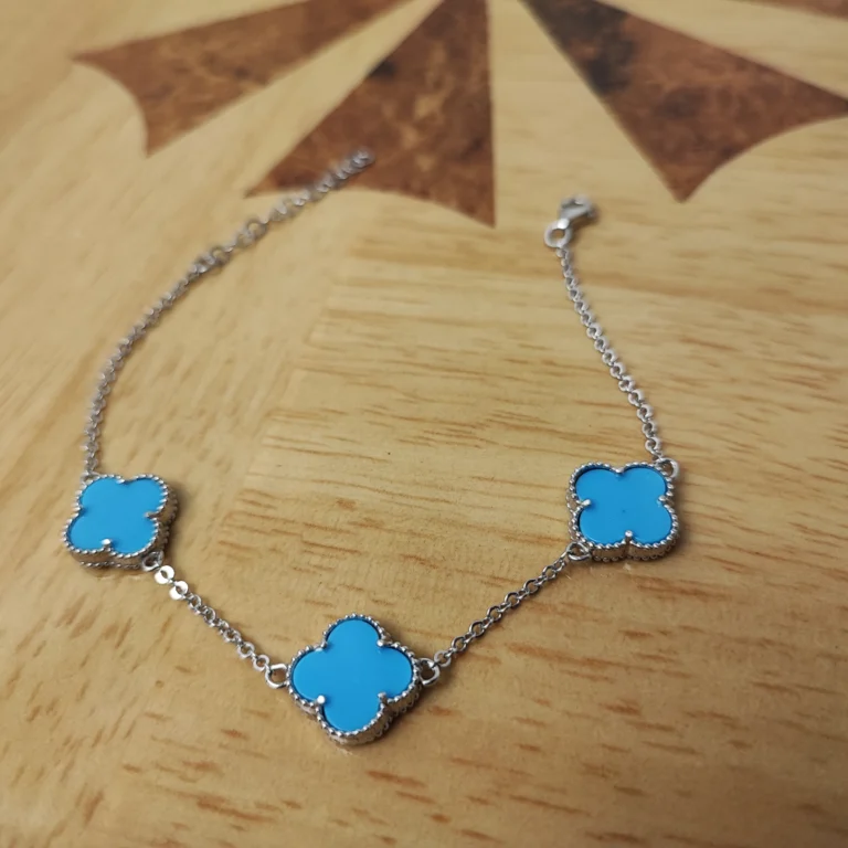 Azure Clover Charm Bracelet