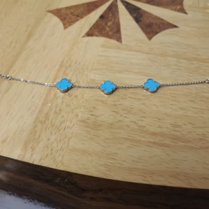 Alternative view of Azure Clover Charm Bracelet
