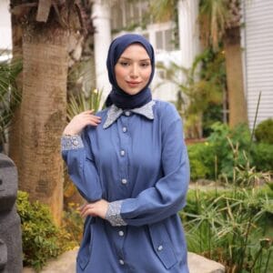 Alternative view of Two-Piece Modest Sets - Amani Crystal Collar