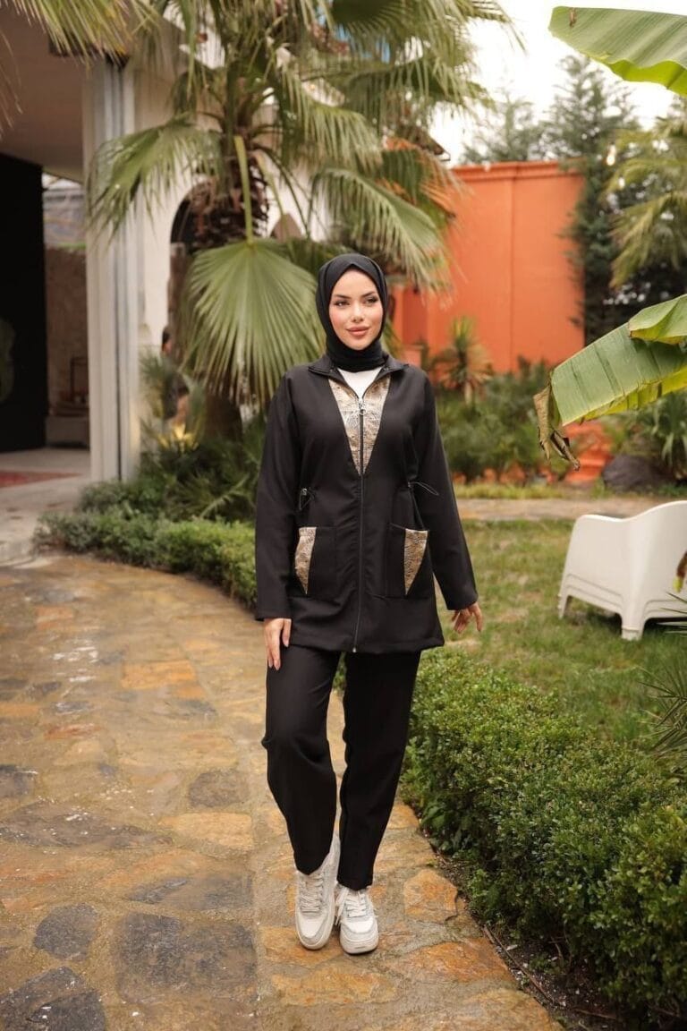 Two-Piece Modest Sets - Lamis Metallic Accent