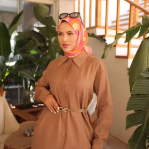 Alternative view of Two-Piece Modest Sets - Rawan Belted Flow