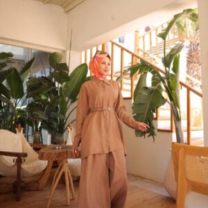 Two-Piece Modest Sets - Rawan Belted Flow