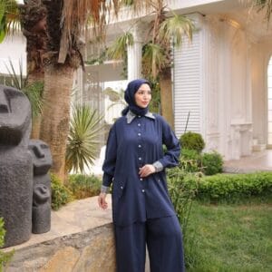 Two-Piece Modest Sets - Amani Crystal Collar