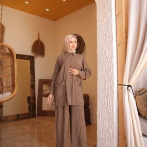 Alternative view of Two-Piece Modest Sets - Yasmin Stone Detail